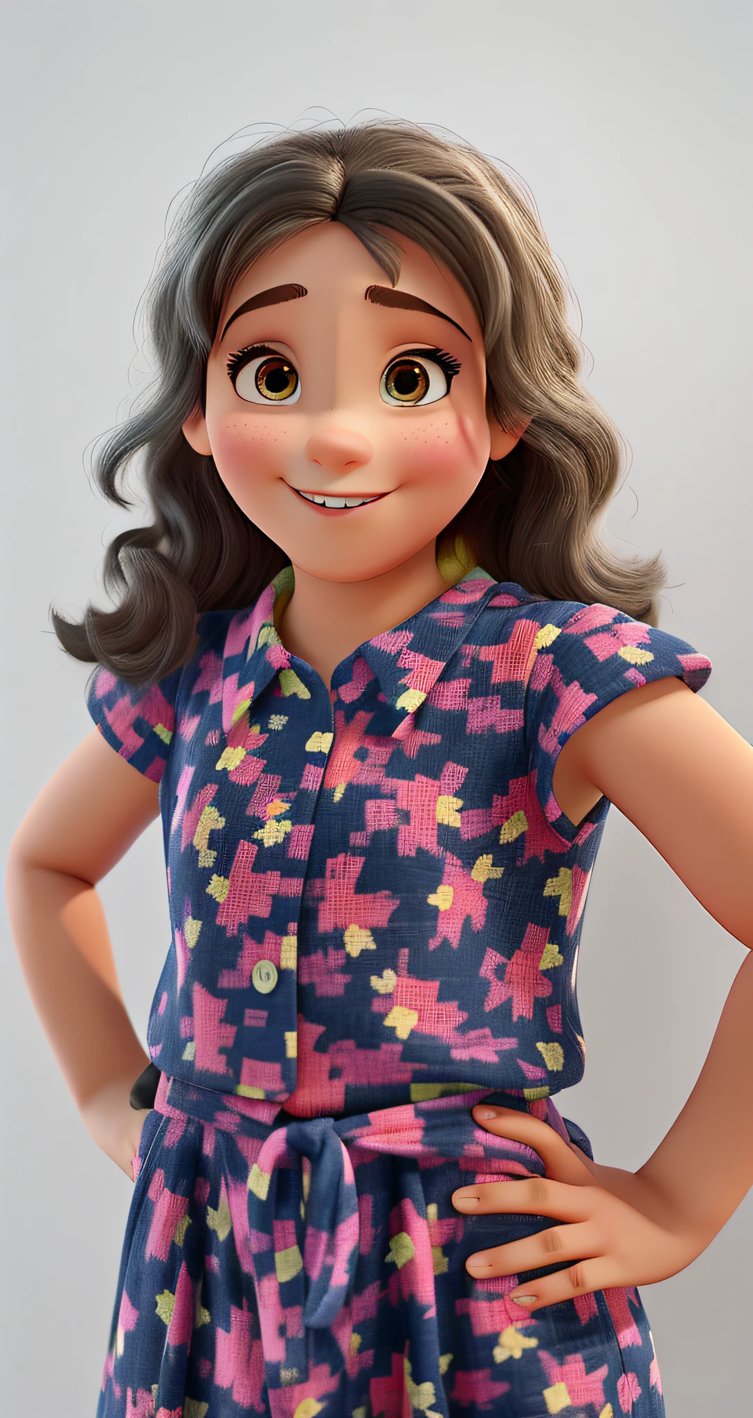 uma menina estilo disney Pixar, alta qualidade, maior qualidade