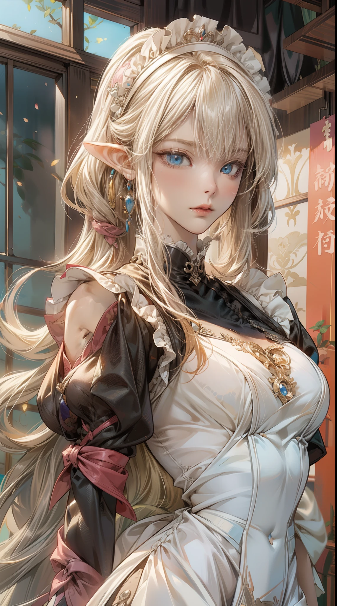 ((best quality)), ((masterpiece)), (detailed), 1girl, (big forhead:1.2),extremely detailed cute anime face, (((flat chest))), (flat chest:1.1),((((long twin braids,tight braids,long braid,braided hair,long hair)))),intricate eyes,beautiful detailed eyes,symmetrical eyes,(((detailed face))),beautiful detailed lips, dynamic pose, looking at this, resolved, resolute, highres,(best quality),(ultra detailed,extremely detailed),perfect face details, ((masterpiece:1.4, best quality))+, (ultra detailed)+, long twintails, cute girl, (flat chest:1.1), small breasts, slim body, skinny, prominent collarbones, skinny arms, flat stomach, visible hip bones, long hair, red hair, white hair, blonde hair, dark hair, ponytail, thick ponytail, heavy ponytail, small breasts, perfect face, small breasts (flat chest:1.1), Detailed body,Full limbs, (flat chest:1.1), (Golden ratio:1.2),(Fault color:1.3), (full bodyesbian:1.2),(Ultra-detailed:1.3), (Red and white trench coat))),(Red scarf),ornate robe top,black,longer sleeves,((With a hood)), ornate bustier, side-lighting, NSFW, Depicting female characters from ethereal anime in a high-quality anime art style, Red and white shoes with a sense of technology,fantasy, fantastically regal