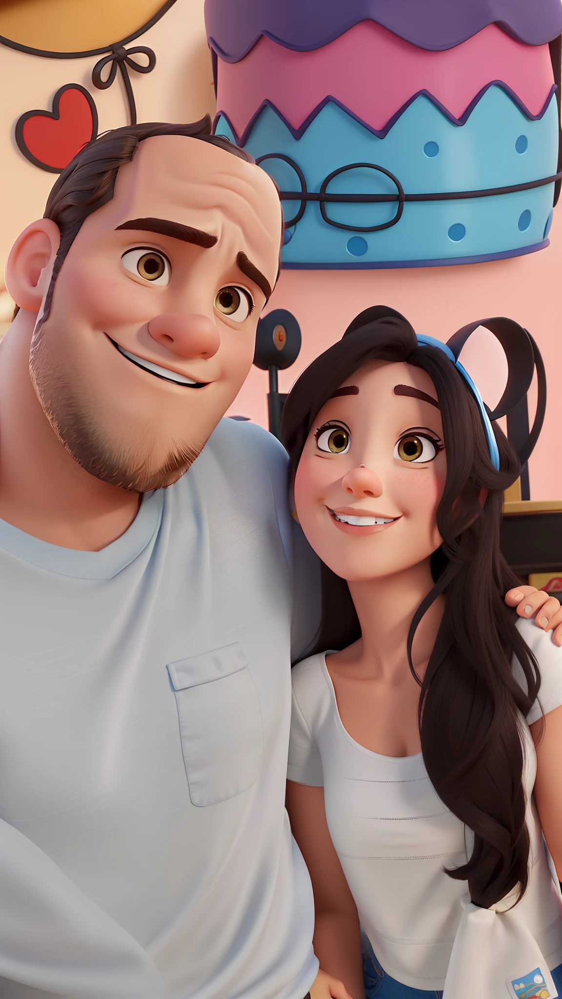 casal homem e mulher no estilo Disney Pixar, alta qualidade, melhor qualidade