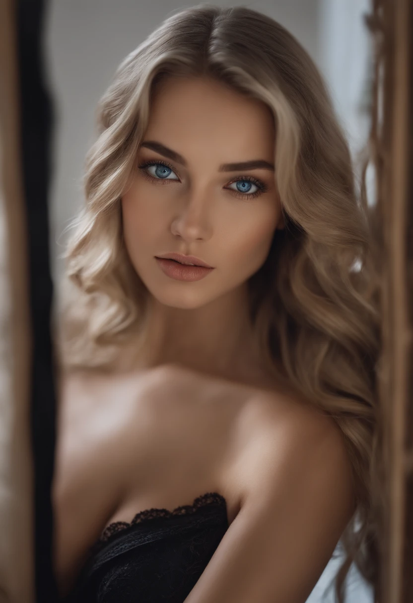 Arafed woman completely , fille sexy aux yeux noir, ultra realist, Meticulously detailed, Portrait Sophie Mudd, cheveux blonds et grands yeux, selfie of a young woman, Yeux de chambre, Violet Myers, sans maquillage, maquillage naturel, looking straight at camera, Visage avec Artgram, Maquillage subtil, Superbe corps entier debout, dans la salle de bain, Buste de grande taille, Montrant, Pas de soutien-gorge, pas de fond,Superbe photo du corps entier dans une chambre, Medium to large breast, Exposed breast, exposed bottoms, ne rien porter, Montrant, Shaved bottom region,, completely. , Corps nu, sein atomiquement parfait, gros sein