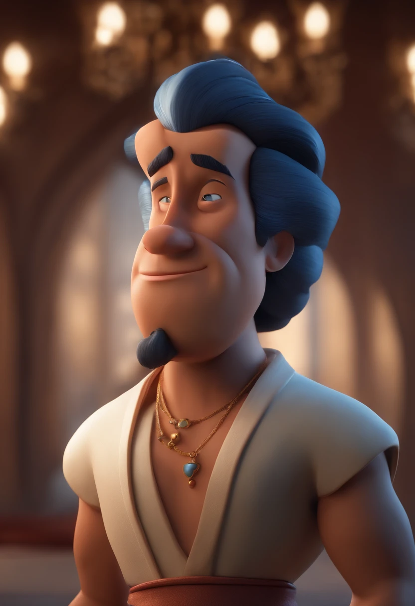 Personagem de desenho animado de um homem oriental, 50 anos, cabelos curtos pretos levemente grisalhos, camisa azul, um personagem animado, Caractere estilizado, animation style rendering, 3D estilizado, Arnold Maya render, 3 d render stylized, toon render keyshot, Personagem 3D, Personagem 3D, 3d rendering stylized, 3 d character render, personagem de desenho animado, Personagem de close up, Pose de personagem,  (Estilo Pixar) (master part:1.2) (Bokeh) (best quality) (pele detalhada) (textura detalhada) (8k) (argila) (Cinematic lighting) (foco nítido