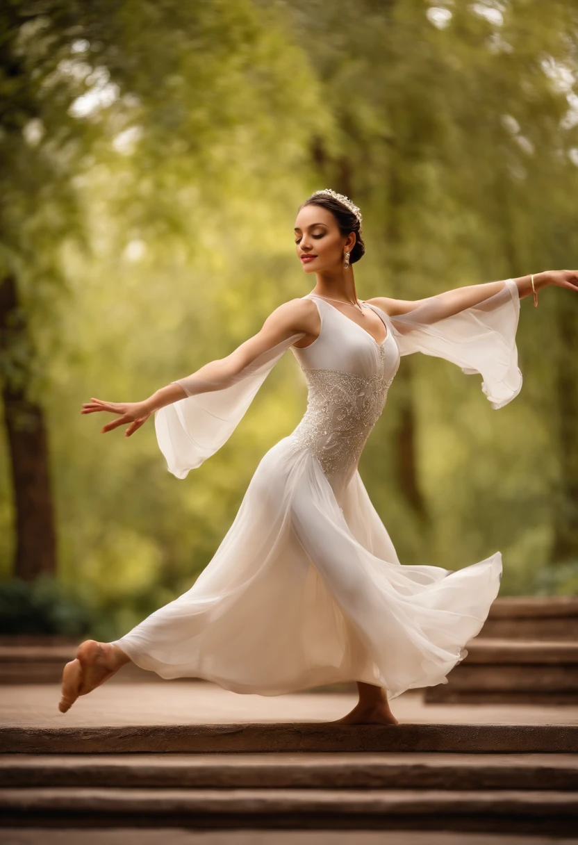 lively dance movements, vibrant colors, joyful atmosphere, classical music, graceful and elegant poses, synchronized choreography