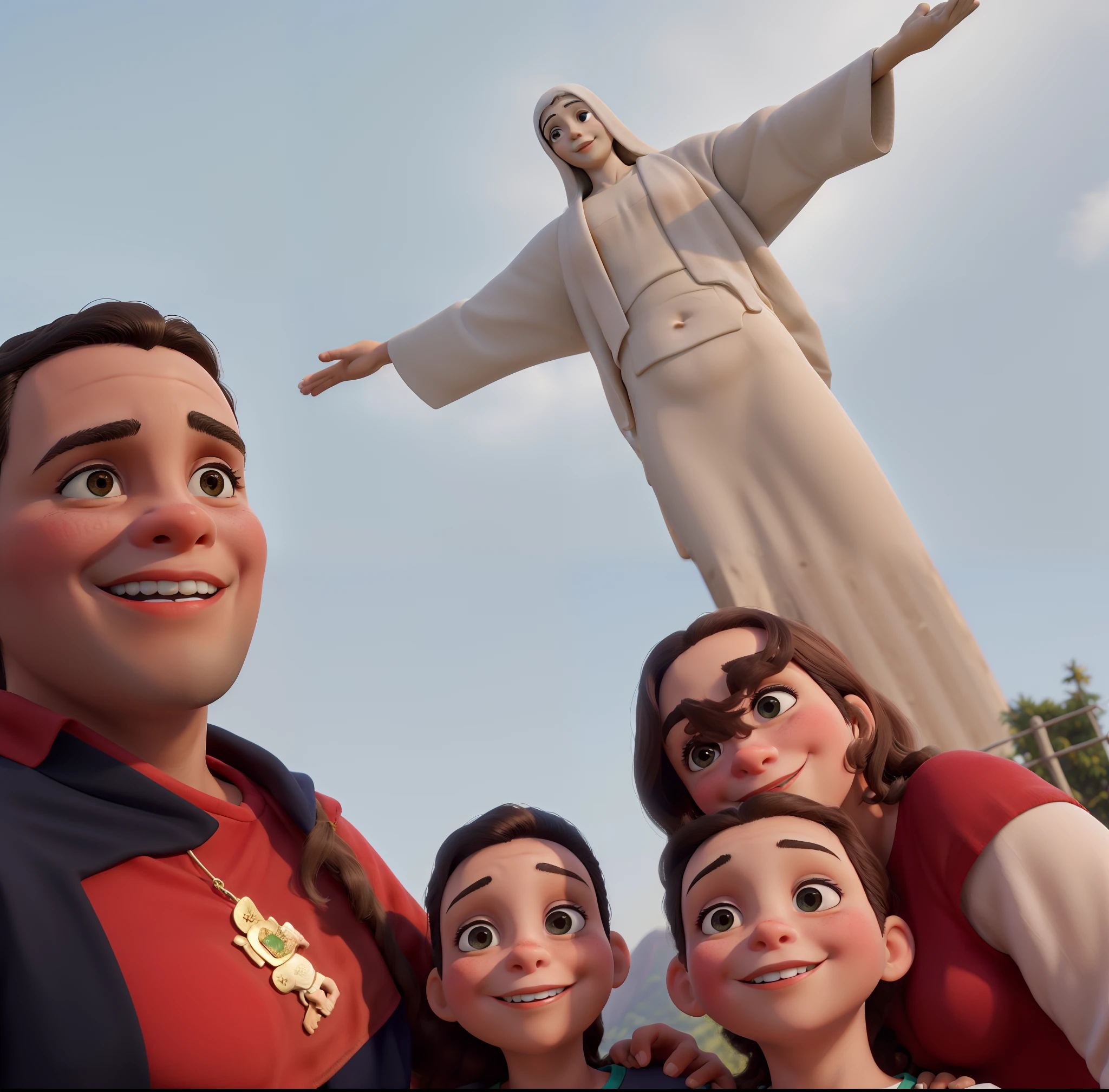 Obra-prima, de melhor qualidade, um pai, uma filha, um filho, a mother in Christ the Redeemer
