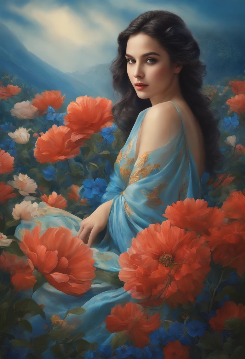 Obra maestra,Asakura_Pista,flores azules