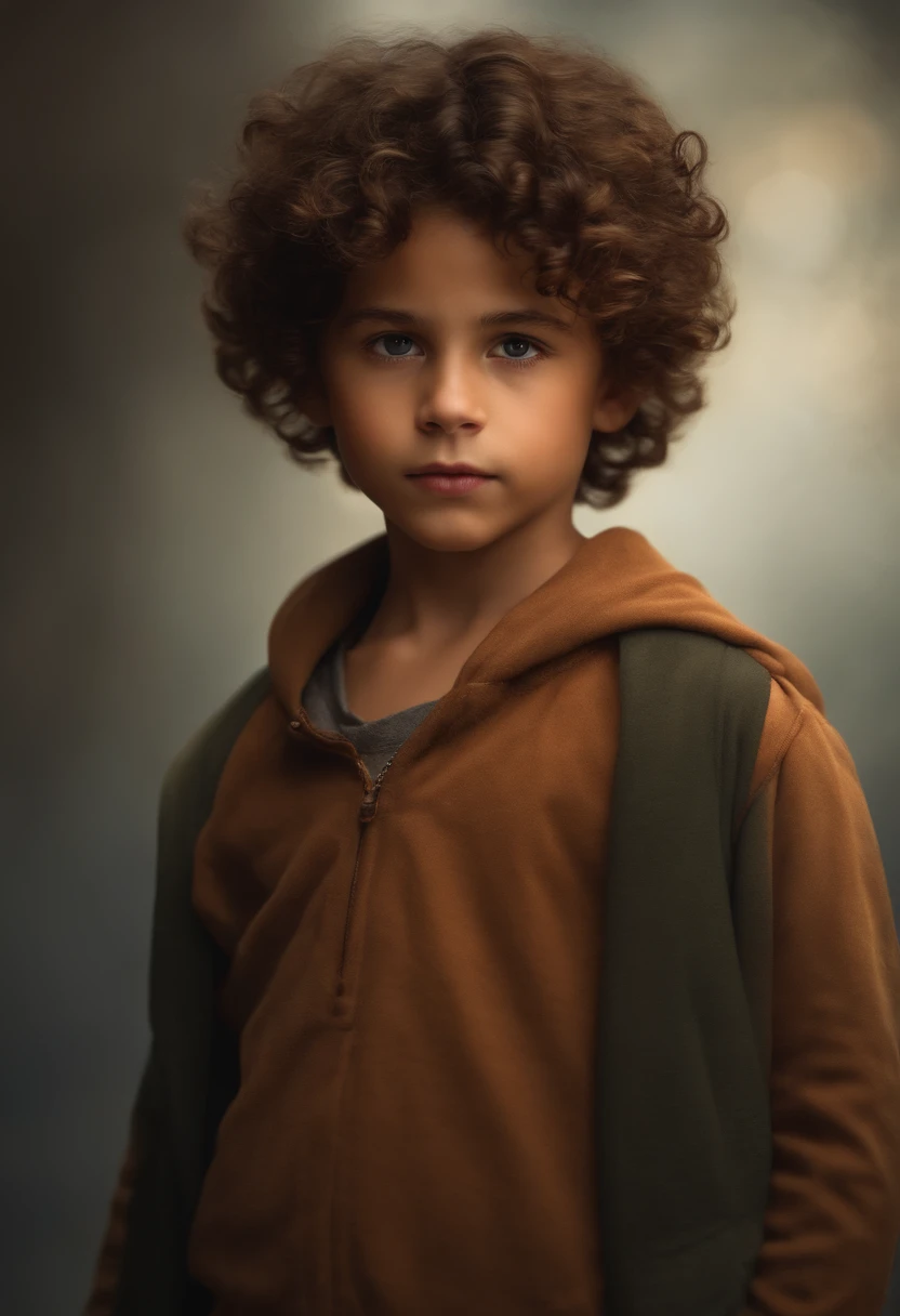 Image of a boy for a story in a YouTube video in Pix format, boy with curly hair, brown eye, a spot on his left cheek