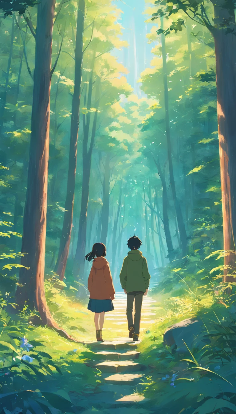 casal de goticos se despedem de forma triste em meio a uma nevasca, uma casa vitoriana e uma floresta branca ao fundo estilo anime antigo