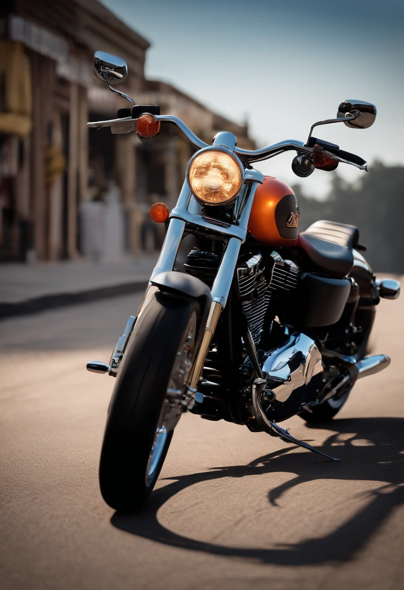 a 3D Disney Pixar , pilotando uma Harley Davison 883 em um passeio de motocicleta