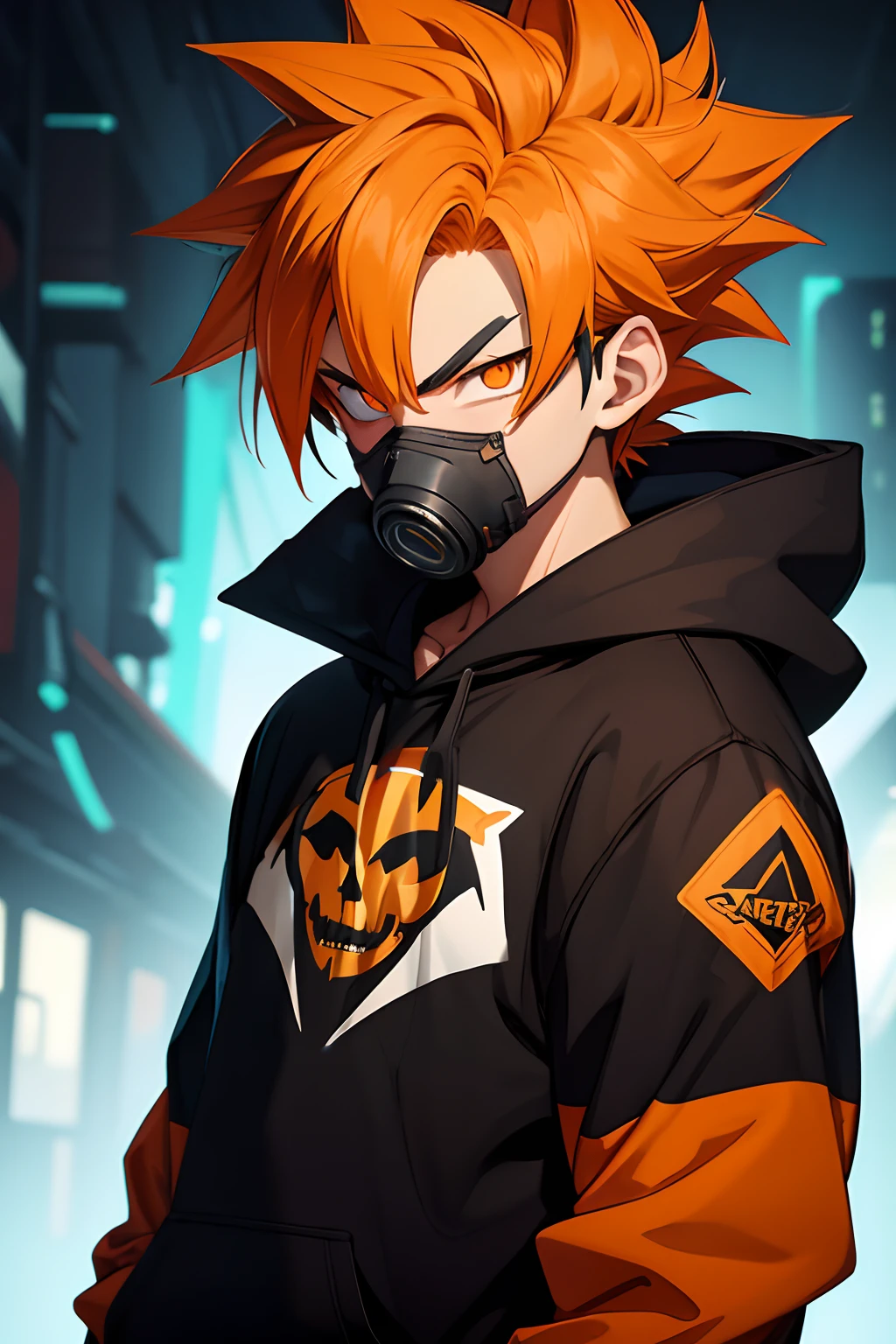 evil personality pure black hoodie