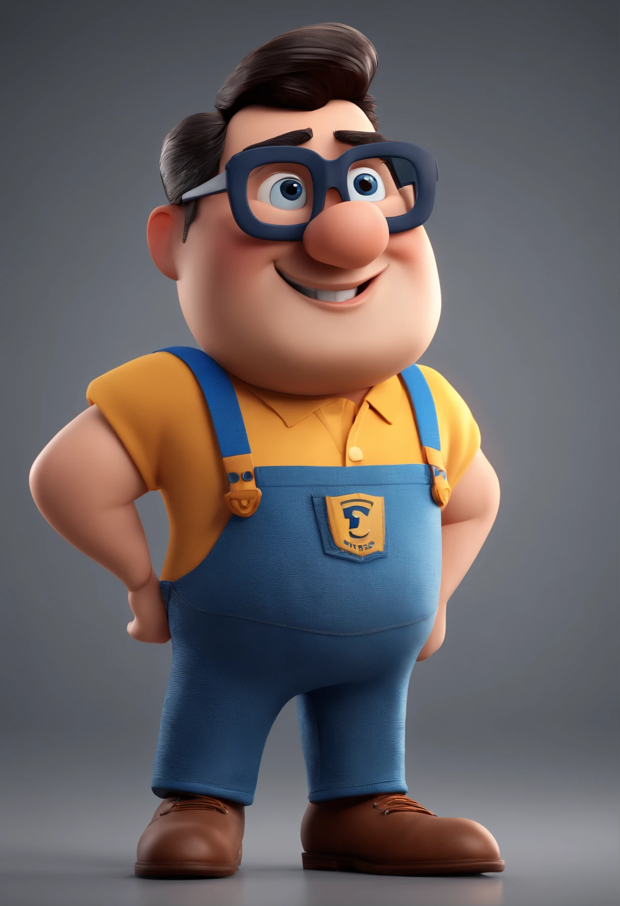 Cartoon character of a man with black glasses and a blue shirt, animation character, Caractere estilizado, animation style rendering, 3D estilizado, Arnold Maya render, 3 d render stylized, toon render keyshot, Personagem 3D, Personagem 3D, 3d rendering stylized, 3 d character render, personagem de desenho animado, Personagem de close up, Pose de personagem, (Estilo Pixar) (master part:1.2) (Bokeh) (best quality) (pele detalhada) (textura detalhada) (8k) (argila) (Cinematic lighting) (foco nítido