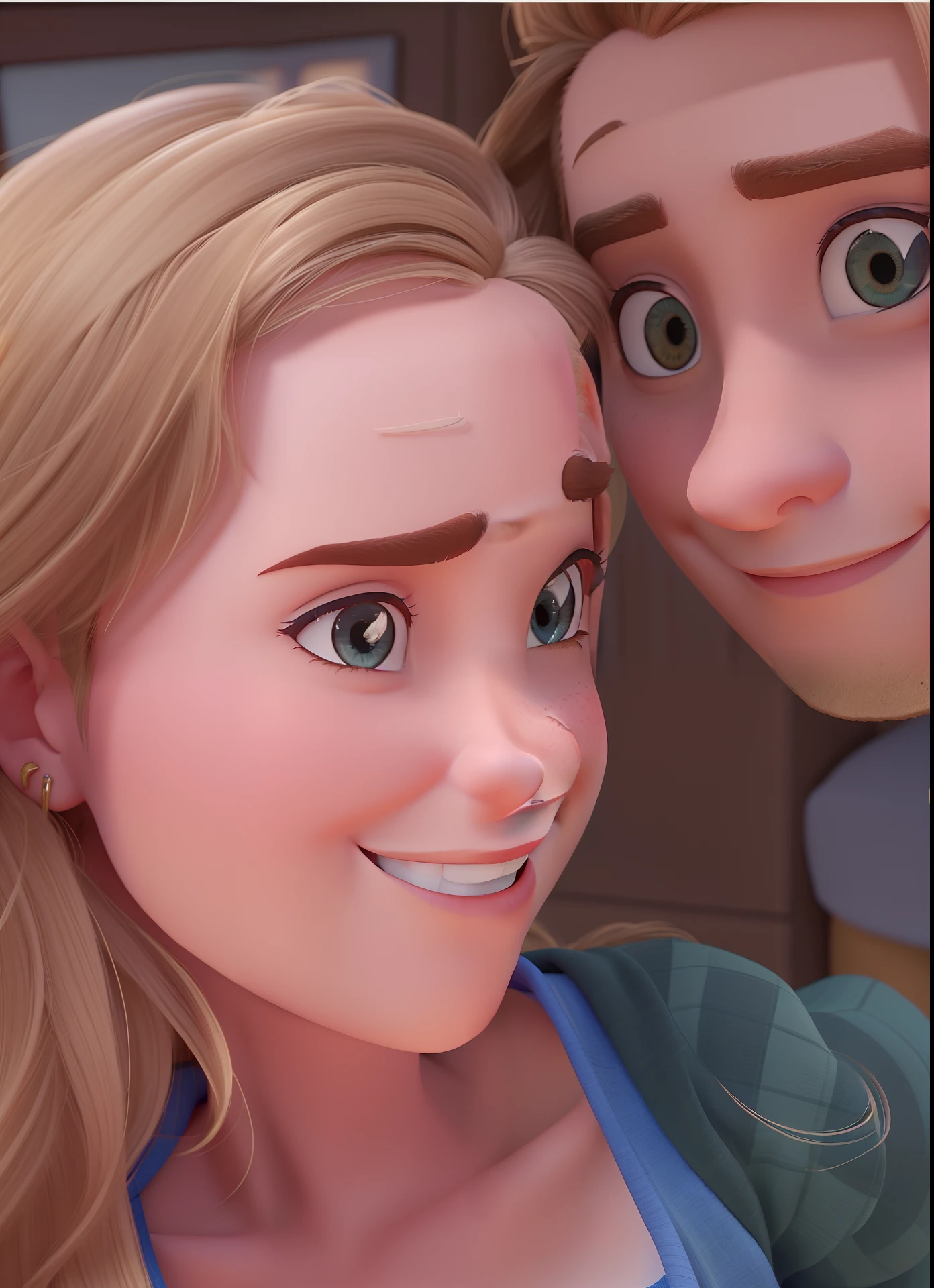 Um homem e uma mulher estilo Disney Pixar, melhor qualidade, alta qualidade.