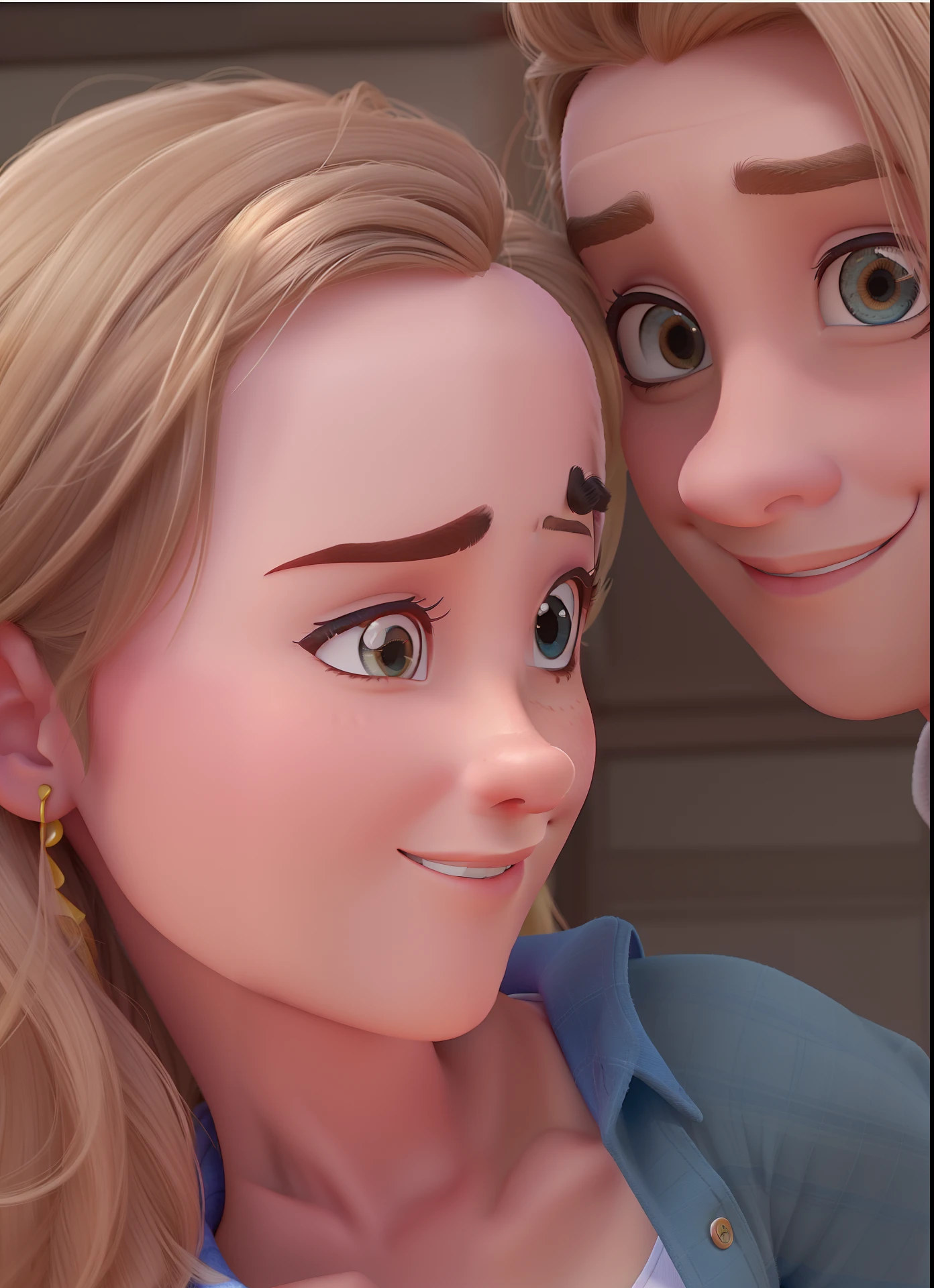 Um homem e uma mulher estilo Disney Pixar, melhor qualidade, alta qualidade.