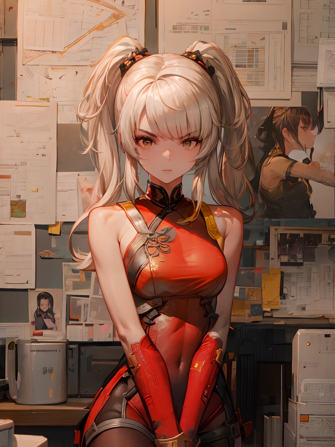 1girll，on cheongsam，Chinese skirt
