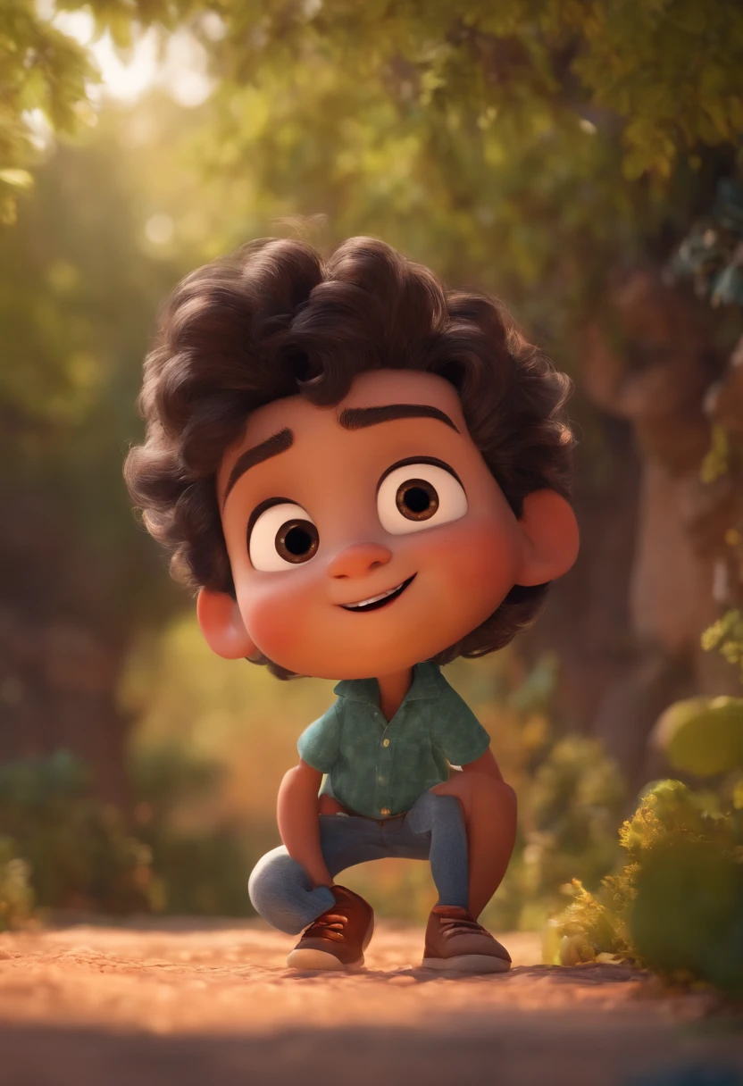 Image of a boy for a story in a YouTube video in Pixar format, He's the allabester, He's the class leader, He's outgoing, Playful and gets up for a lot of things