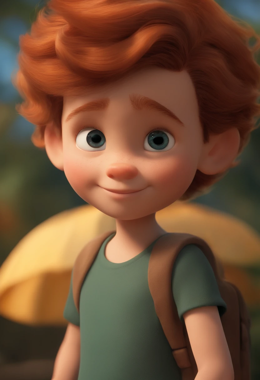 Make a boy with little hair, está no computafor, como Disney Cartoon, Pixar, ..3d, Disney