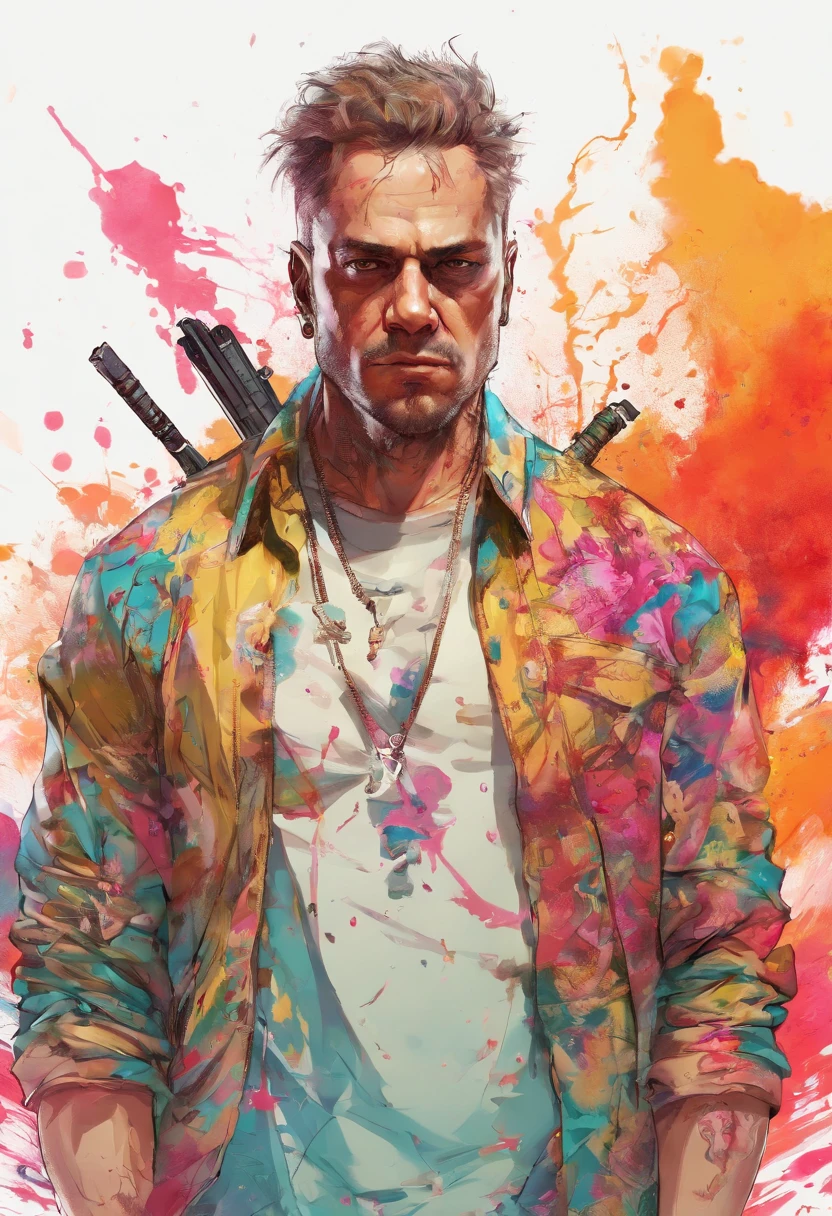 Perfect centralization, coelho (franco)de Donnie, Standing position, beleza abstrata, Centrado, looking at the camera, Facing the camera, nearing perfection, Dynamic, altamente detalhado, liso, foco nítido, 8k, high-definition resolution, illustration, arte de Carne Griffiths e Wadim Kashin, fundo branco