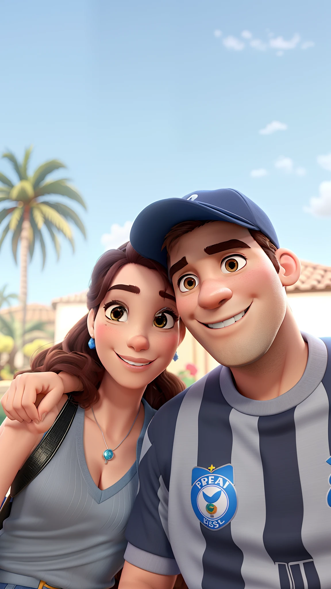 Um casal, estilo Disney pixar, alta qualidade.