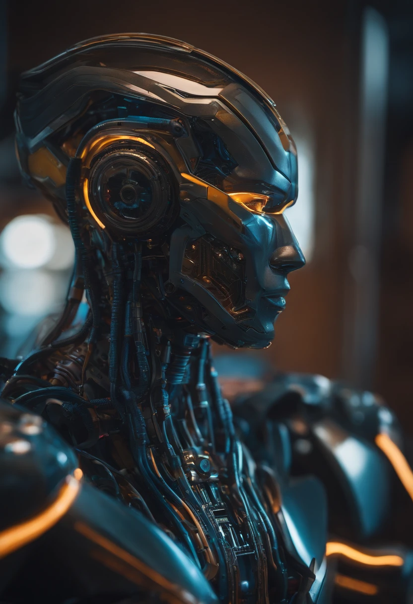 crie uma imagem que transmita a ideia de Inteligencia artificial hiper realista com o conceito de prompt engineering