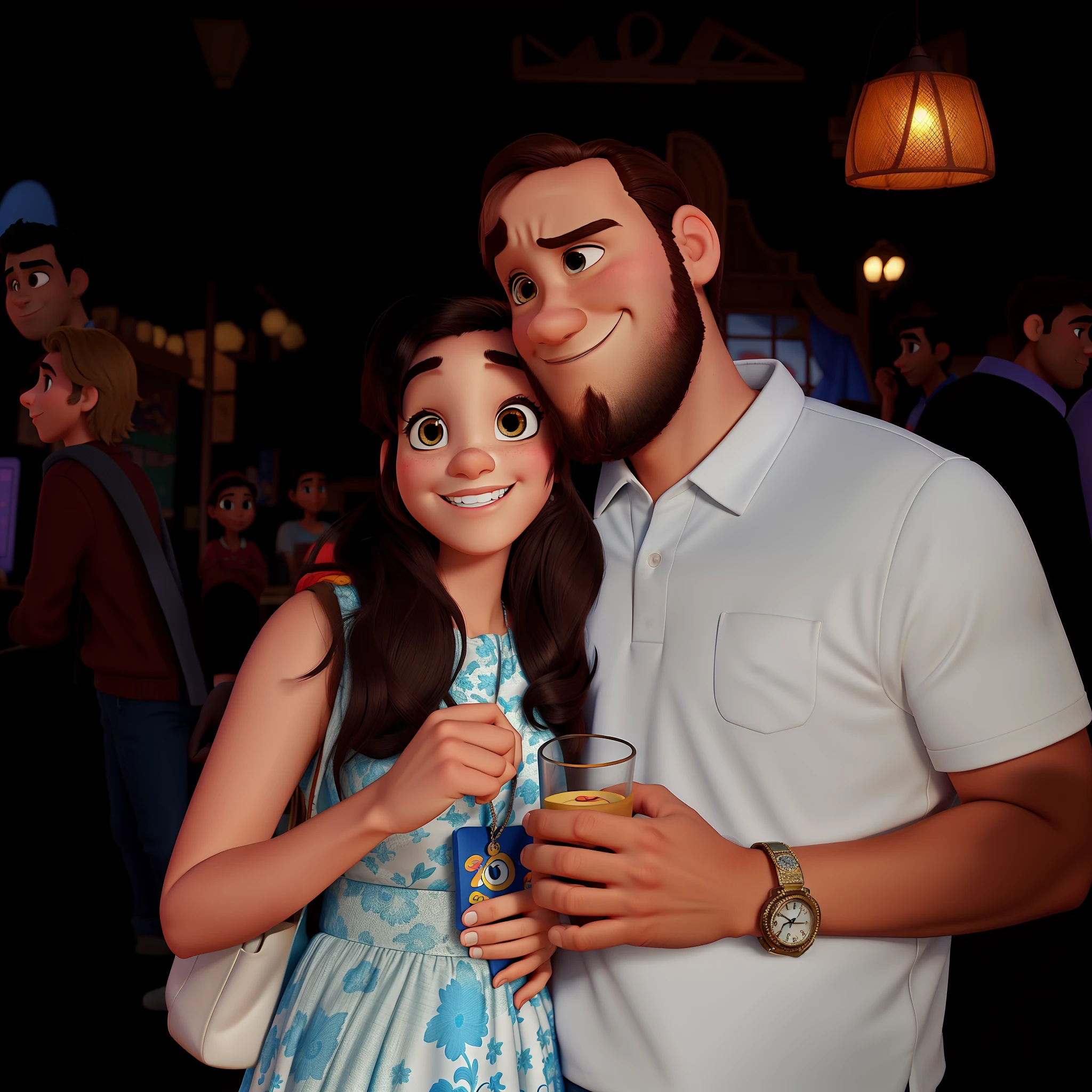 Um casal estilo Disney pixar, alta qualidade, melhor qualidade