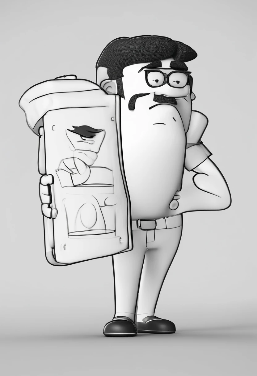 Cartoon character of a man with black glasses and a black polo shirt, cabelo liso, With beard and old school tattoo on his arm, animation character, Caractere estilizado, animation style rendering, 3D estilizado, Arnold Maya render, 3 d render stylized, toon render keyshot, Personagem 3D, Personagem 3D, 3d rendering stylized, 3 d character render, personagem de desenho animado, Personagem de close up, Pose de personagem, (Estilo Pixar) (master part:1.2) (Bokeh) (best quality) (pele detalhada) (textura detalhada) (8k) (argila) (Cinematic lighting) (foco nítido