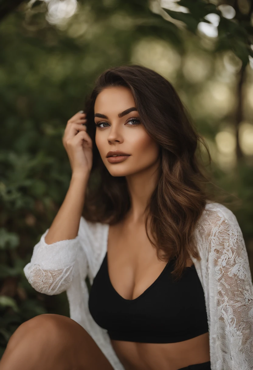 Arafed mulher em camiseta branca e colar, Menina sexy com olhos verdes, Retrato Sophie Mudd, cabelos castanhos e olhos grandes com seios grandes, selfie de uma jovem mulher, Camera eyes, Violeta Myers, sem maquiagem, Maquiagem natural, staring directly at camera, Rosto com Artgram, maquiagem fina, Excelente plano completo, olhos verdes penetrantes, Beautiful angle, Pose atraente, menina doce, pose sexy, Imagem completa, Corpo Inteiro, Tiroteio de corpo inteiro, Deusa morena, High detail, Postura satisfeita, leather trousers