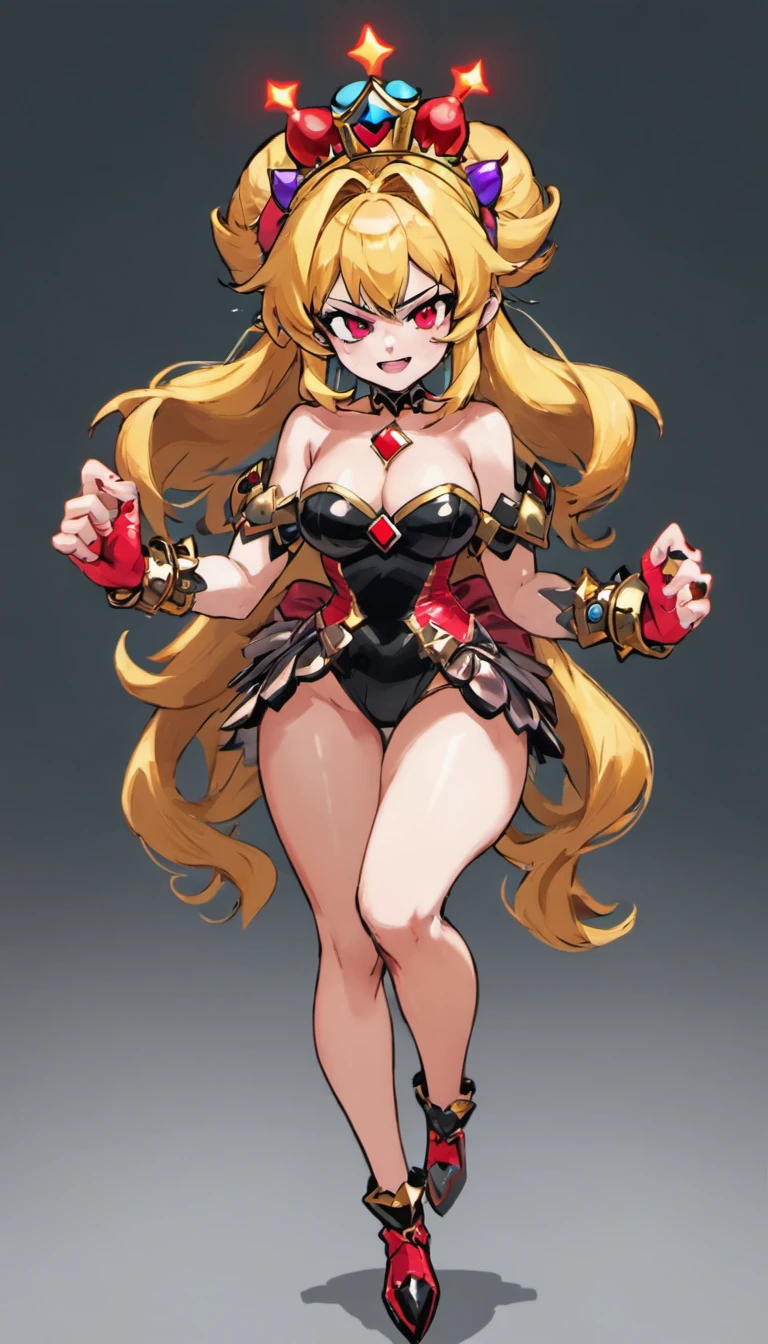 bowsette bracelets à pointes, yeux rouges