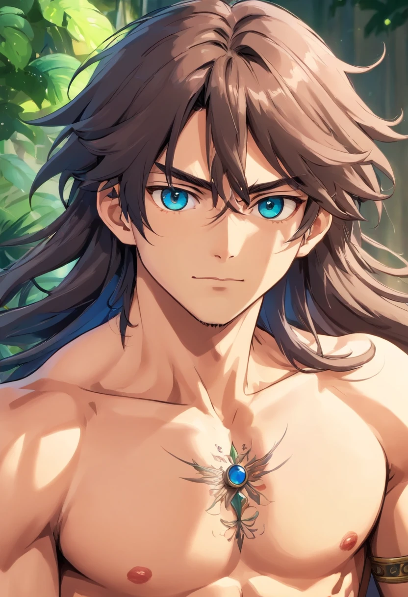 muscular guy naked brown hair blue eyes