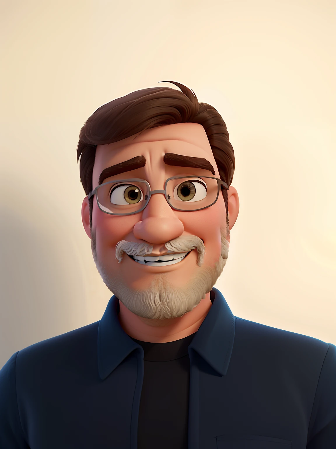 Poster no estilo Disney pixar, alta qualidade, melhor qualidade, homem sexy branco, 50 anos cabelo castanho, barba castanha com grisalho , musculoso, com fundo em um restaurante a luz de velas