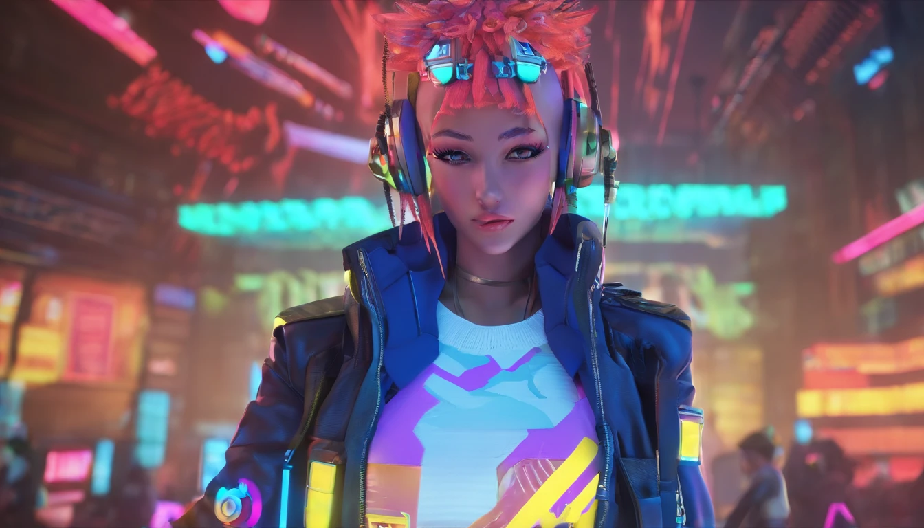 Personagem cyber punk no mundo do anime cantor de rap