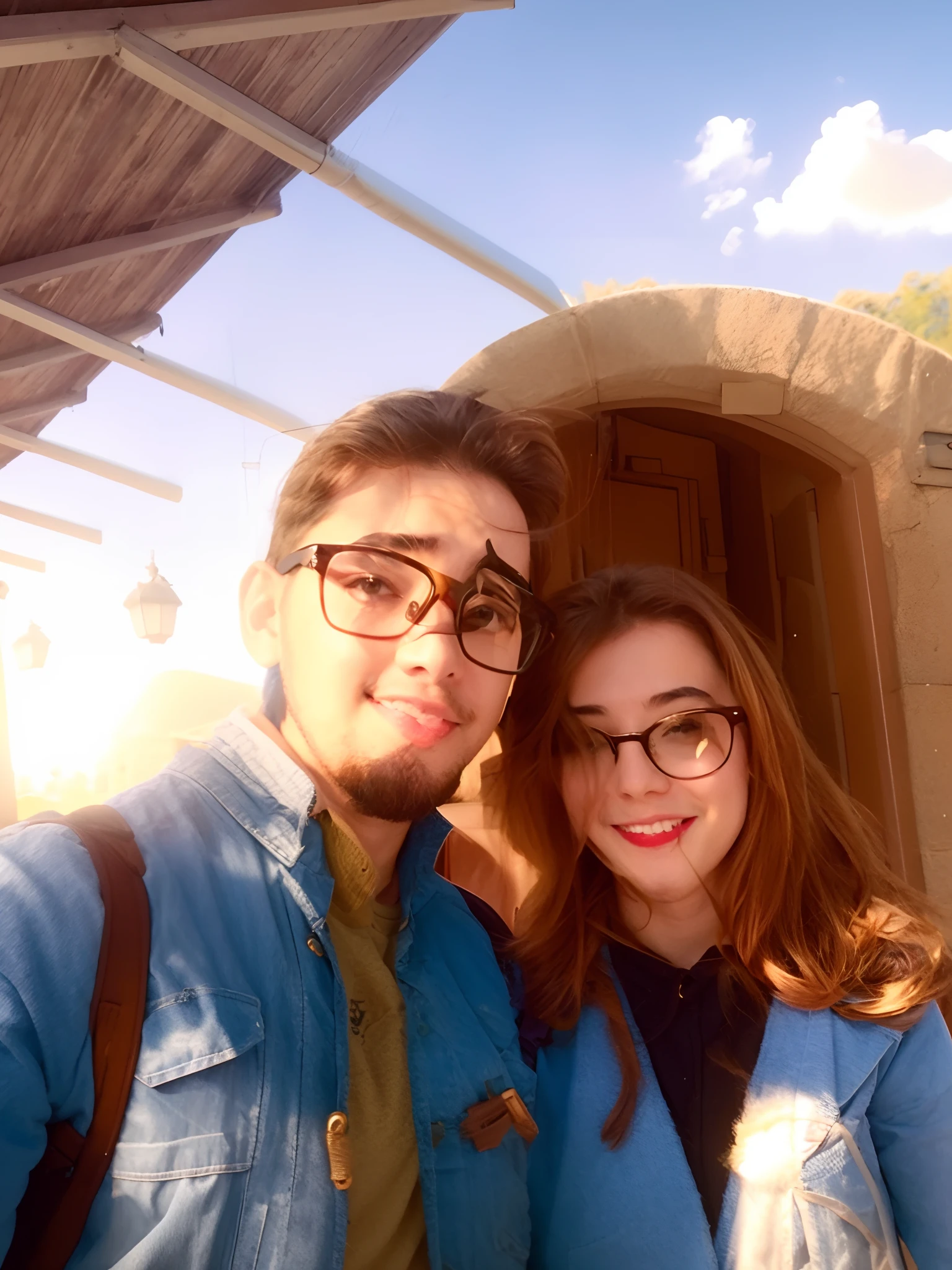 There's a man with octagonal glasses and a backpack in a mall, em um shopping, e barba desenhada, Fotografia selfie 8k, Streamer do Twitch /jogador, Tiro na Nikon Z9, Retrato tirado 8 K