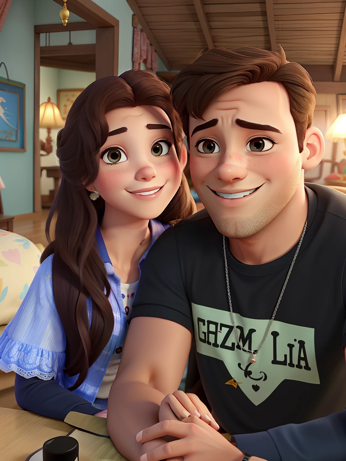 Casal feliz igual filme da Disney amor