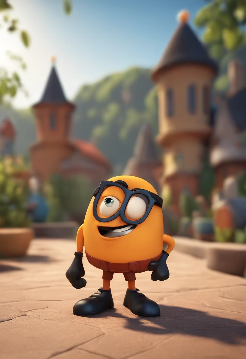 Cartoon character of a man wearing black glasses and a blue shirt, um personagem animado, Caractere estilizado, animation style rendering, 3D estilizado, Arnold Maya render, 3 d render stylized, toon render keyshot, Personagem 3D, Personagem 3D, 3d rendering stylized, 3 d character render, personagem de desenho animado, Personagem de close up, Pose de personagem, (Estilo Pixar) (master part:1.2) (Bokeh) (best quality) (pele detalhada) (textura detalhada) (8k) (argila) (Cinematic lighting) (foco nítido，Senta e vaza a parte superior do corpo