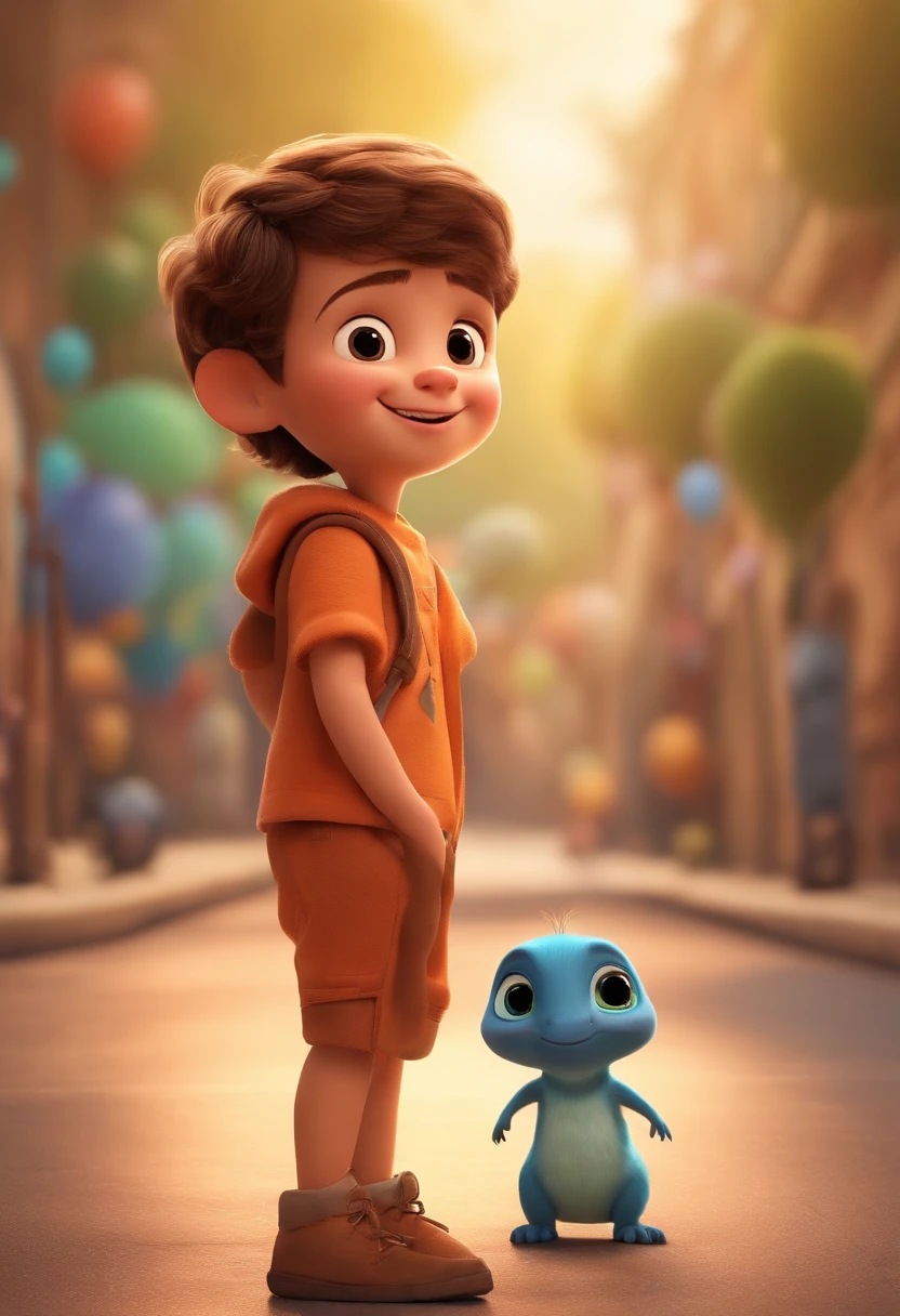 a happy cute ??? standing short hair, vestindo uma fantasia espacial, , fundo branco, barnet, Tom, Estilo Pixar, ....3d, desenhos animados, r