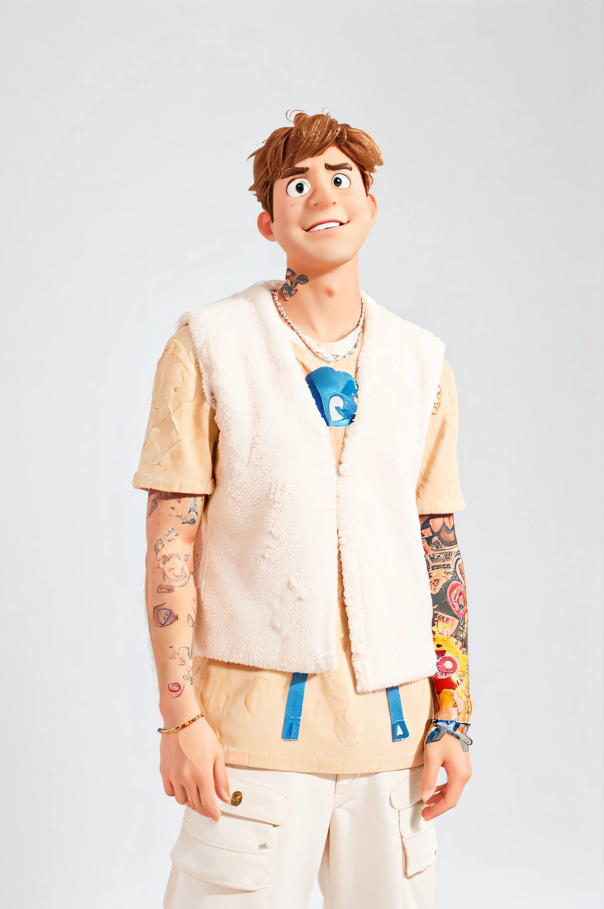 The prompt for generating a high-quality 8K image in the style of Pixar characters can be as follows:
"(best quality, 8K, highres, masterpiece:1.2), ultra-detailed, realistic:1.37, Pixar-inspired character, vibrant colors, professional lighting, cartoonish look, expressive eyes, stylized facial features, lively personality, dynamic pose and animation, whimsical background, textured and detailed clothing, creative storytelling, fun and engaging composition, professional-grade rendering, fine art quality texture, high-quality shadows and highlights, Pixar-like shading, playful and vibrant atmosphere, visually appealing character design, polished animation style, Pixar's attention to detail, lively and detailed background elements."
Please note that the above prompt is a suggestion, and you can adjust and modify it as per your preference. Remember to maintain the order of importance of the tags and ensure there is no need for any explanations or additional sentences.
