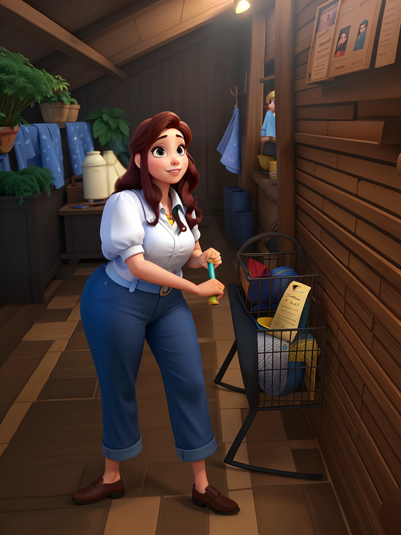 mulher branca no estilo Disney Pixar, alta qualidade, melhor qualidade.