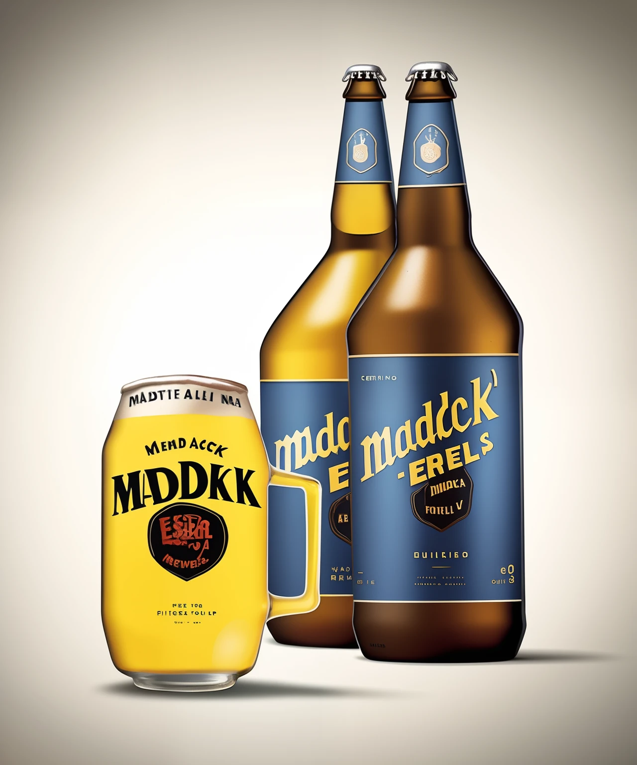 Cerveja marca maddock estilo pixar