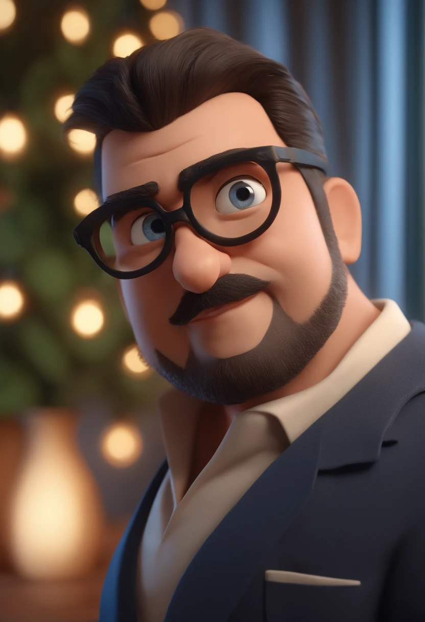 Cartoon character of a man with black glasses and a blue shirt, animation character, Caractere estilizado, animation style rendering, 3D estilizado, Arnold Maya render, 3 d render stylized, toon render keyshot, Personagem 3D, Personagem 3D, 3d rendering stylized, 3 d character render, personagem de desenho animado, Personagem de close up, Pose de personagem, (Estilo Pixar) (master part:1.2) (Bokeh) (best quality) (pele detalhada) (textura detalhada) (8k) (argila) (Cinematic lighting) (foco nítido