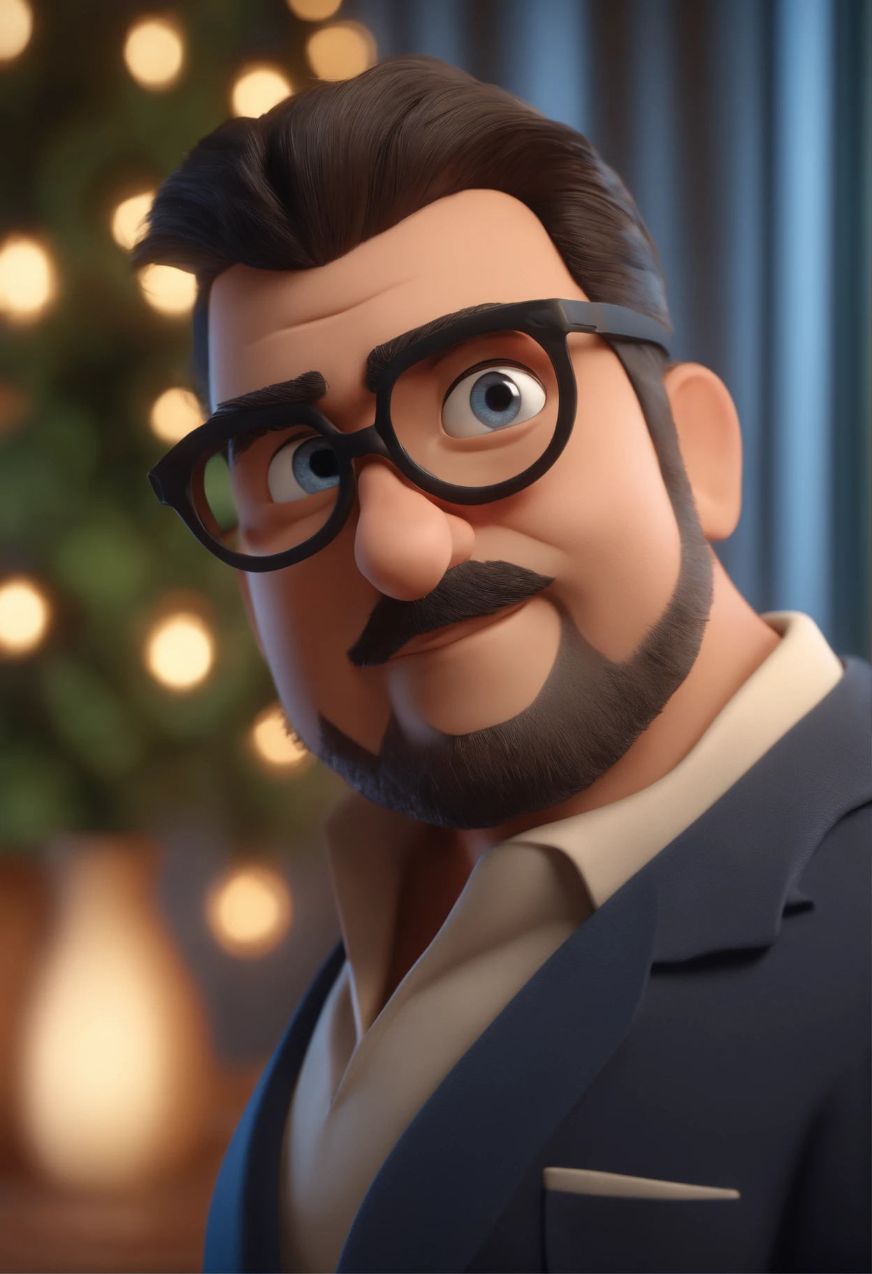 Cartoon character of a man with black glasses and a blue shirt, animation character, Caractere estilizado, animation style rendering, 3D estilizado, Arnold Maya render, 3 d render stylized, toon render keyshot, Personagem 3D, Personagem 3D, 3d rendering stylized, 3 d character render, personagem de desenho animado, Personagem de close up, Pose de personagem, (Estilo Pixar) (master part:1.2) (Bokeh) (best quality) (pele detalhada) (textura detalhada) (8k) (argila) (Cinematic lighting) (foco nítido