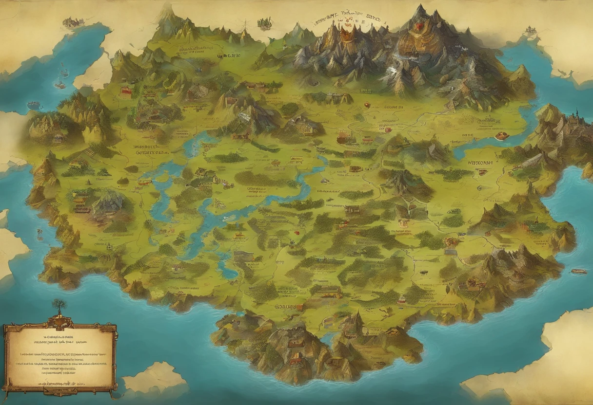 Tokkien World Style Map of Middle-earth, alta qualidade, melhor qualidade