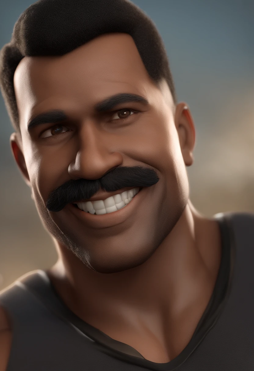 personagem dos desenhos animados de um  homem 46 anis gordinho de bigode ecavanhaque sardinha no rosto bone abareta nba camiseta cor preta escrita fuel tech , animation character, Caractere estilizado, animation style rendering, 3D estilizado, Arnold Maya render, 3 d render stylized, toon render keyshot, Personagem 3D, Personagem 3D, 3d rendering stylized, 3 d character render, personagem de desenho animado, Personagem de close up, Pose de personagem,  (Estilo Pixar) (master part:1.2) (Bokeh) (best quality) (pele detalhada) (textura detalhada) (8k) (argila) (Cinematic lighting) (foco nítido