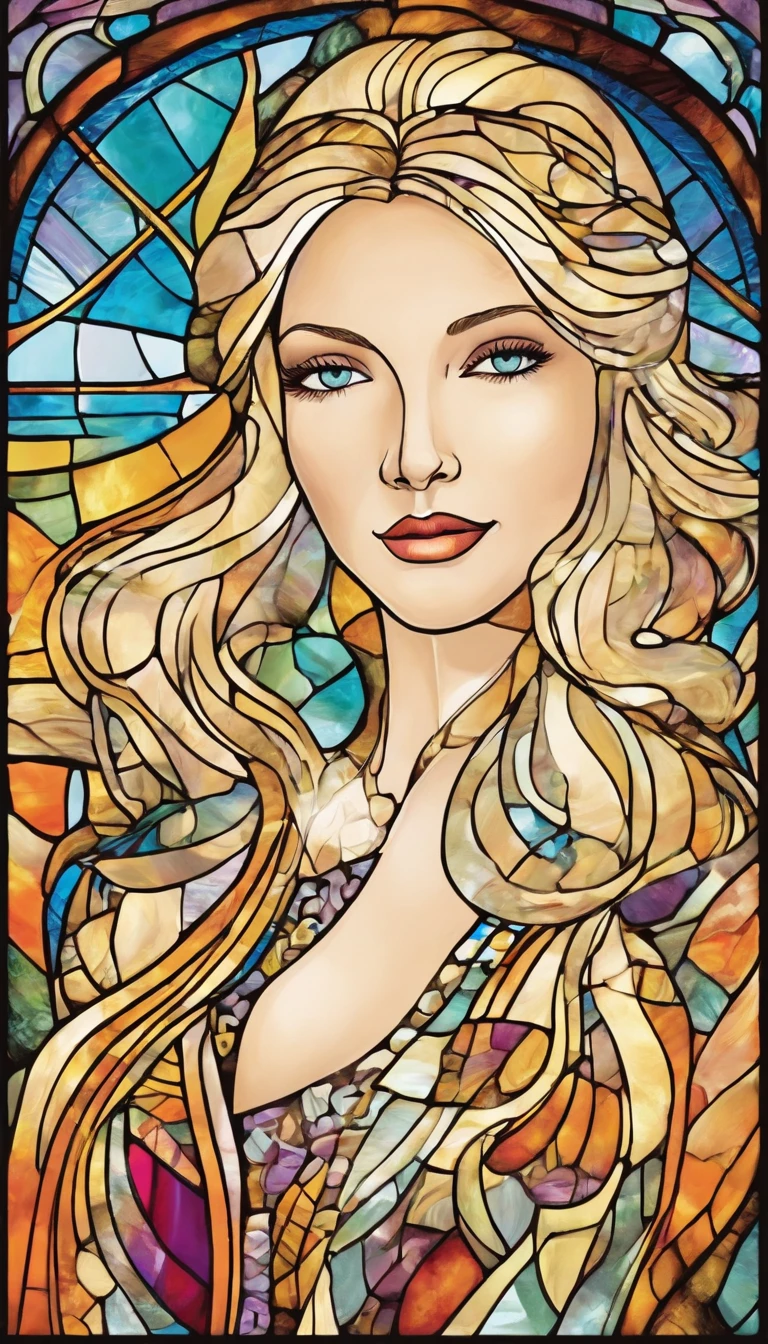 Blonde woman in bathrobe