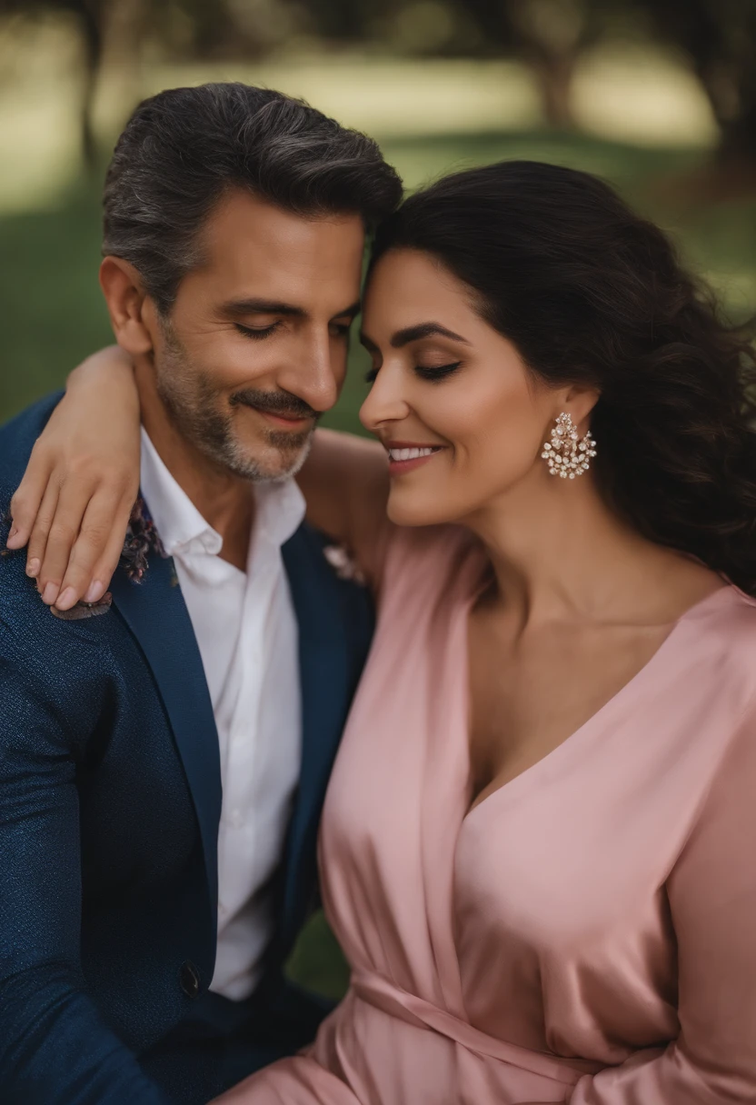 uma mulher em um vestido rosa ao lado de um homem em uma camisa branca, imagem de perfil, Lovely couple, taken in the early 2020s, Directed by: Nandor Soldier, tiradas em 2022, 3 5 year brazilian mother, par, crescimento de um casal, foto do perfil, momma and papa, foto de perfil, photo shoot