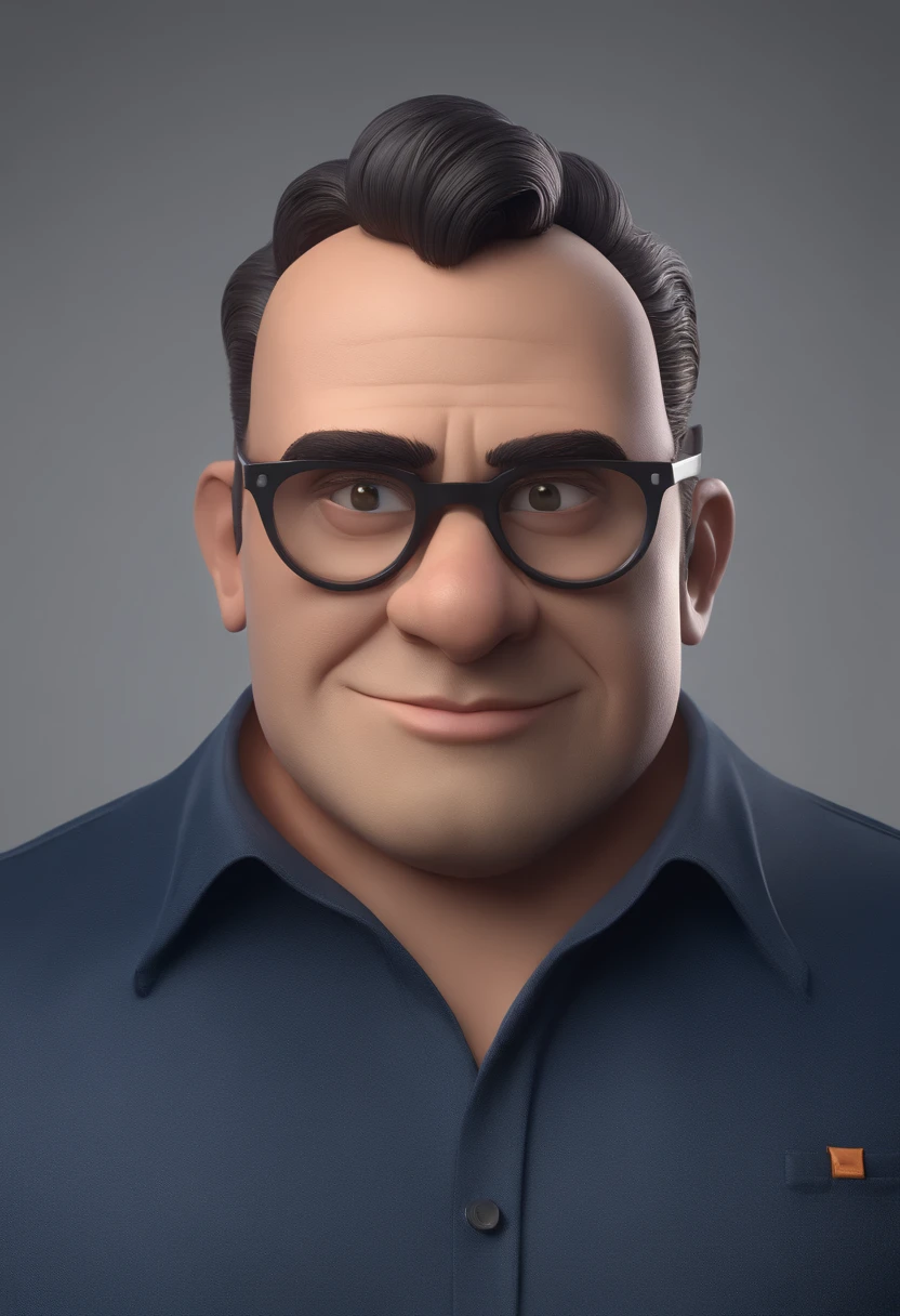 Cartoon character of a man with black glasses and a blue shirt, animation character, Caractere estilizado, animation style rendering, 3D estilizado, Arnold Maya render, 3 d render stylized, toon render keyshot, Personagem 3D, Personagem 3D, 3d rendering stylized, 3 d character render, personagem de desenho animado, Personagem de close up, Pose de personagem,  (Estilo Pixar) (master part:1.2) (Bokeh) (best quality) (pele detalhada) (textura detalhada) (8k) (argila) (Cinematic lighting) (foco nítido