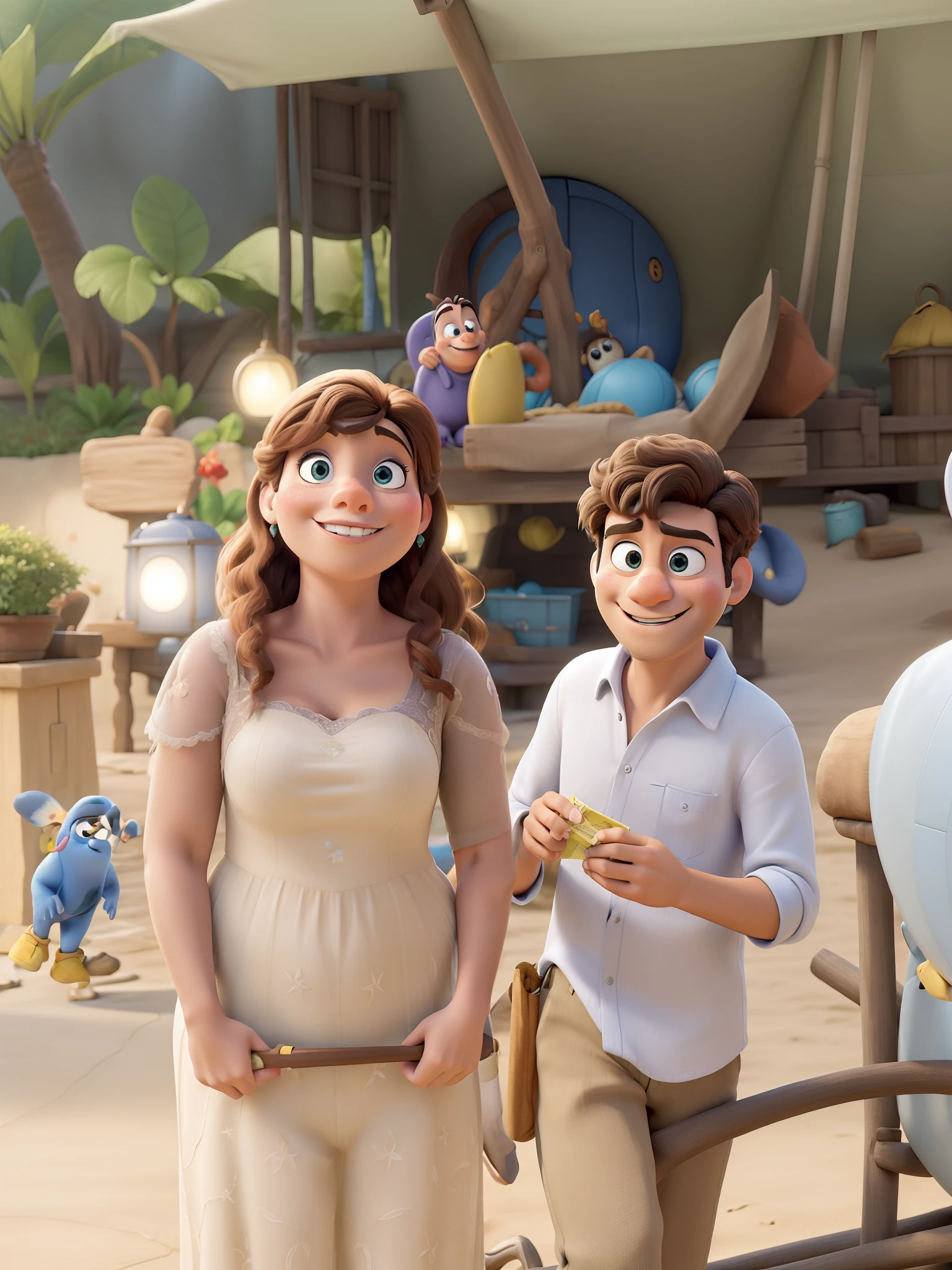 Obra-prima, de melhor qualidade em estilo Disney Pixar, a capa de um filme, escrito os comparsas, em uma aventura infinita