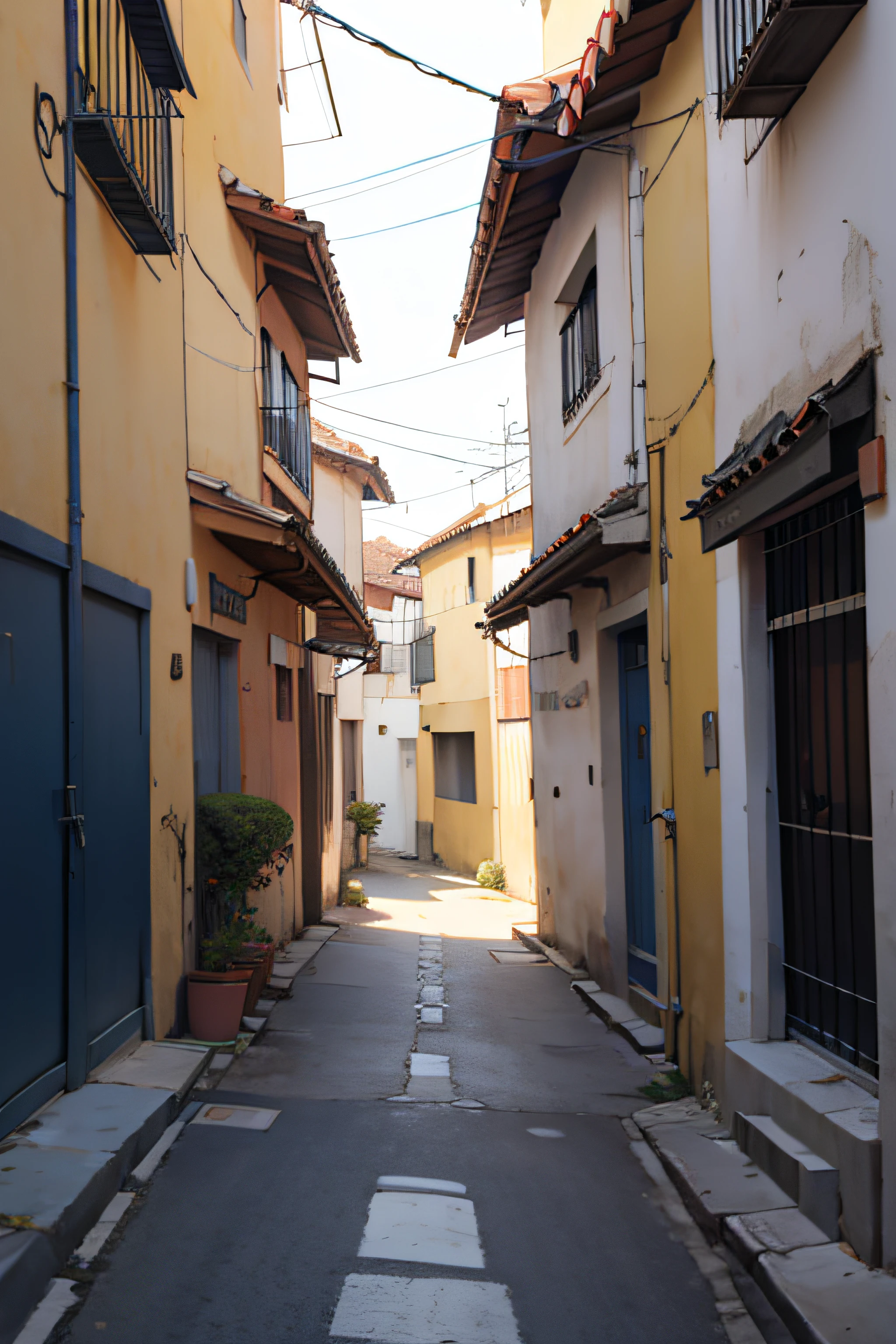 calle sola con basura en el fondo