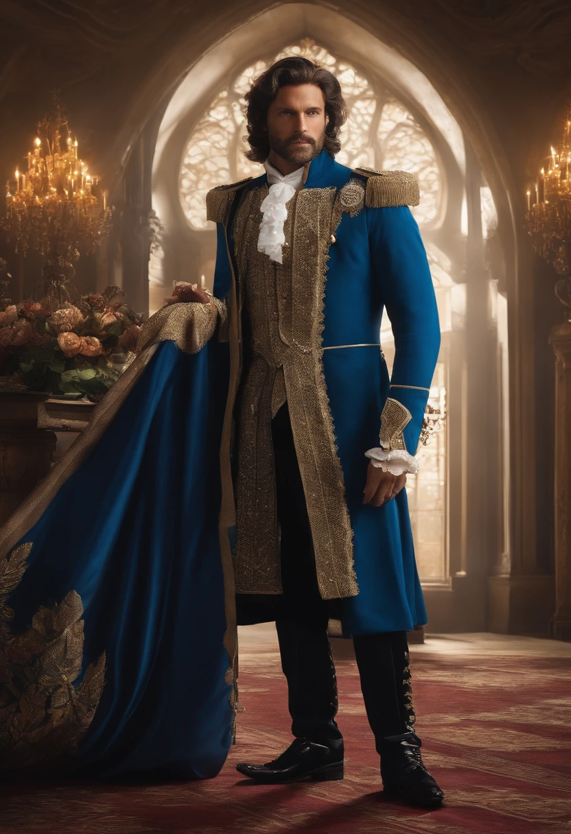 Certainement, affinez davantage l’invite pour un portrait 8K ultra-réaliste d’un distingué homme aux cheveux courts dans ses 28 ans, avec des yeux noirs perçants. Il est impeccablement vêtu d’un costume bleu roi méticuleusement ajusté, complété par une cravate parfaitement assortie.