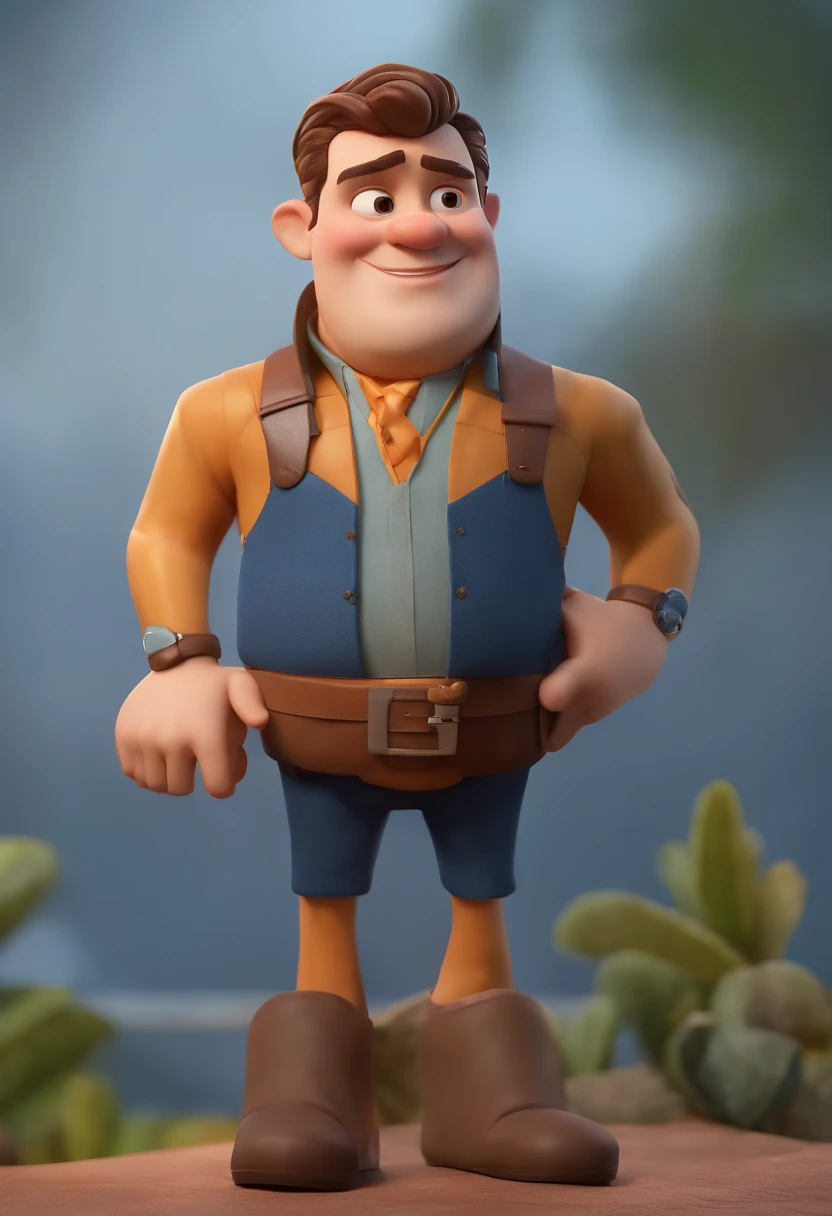 Personagem de desenho animado de um homem usando uma camisa azul, um personagem animado, Caractere estilizado, animation style rendering, 3D estilizado, Arnold Maya render, 3 d render stylized, toon render keyshot, Personagem 3D, Personagem 3D, 3d rendering stylized, 3 d character render, personagem de desenho animado, Personagem de close up, Pose de personagem, (Estilo Pixar) (master part:1.2) (Bokeh) (best quality) (pele detalhada) (textura detalhada) (8k) (argila) (Cinematic lighting) (foco nítido