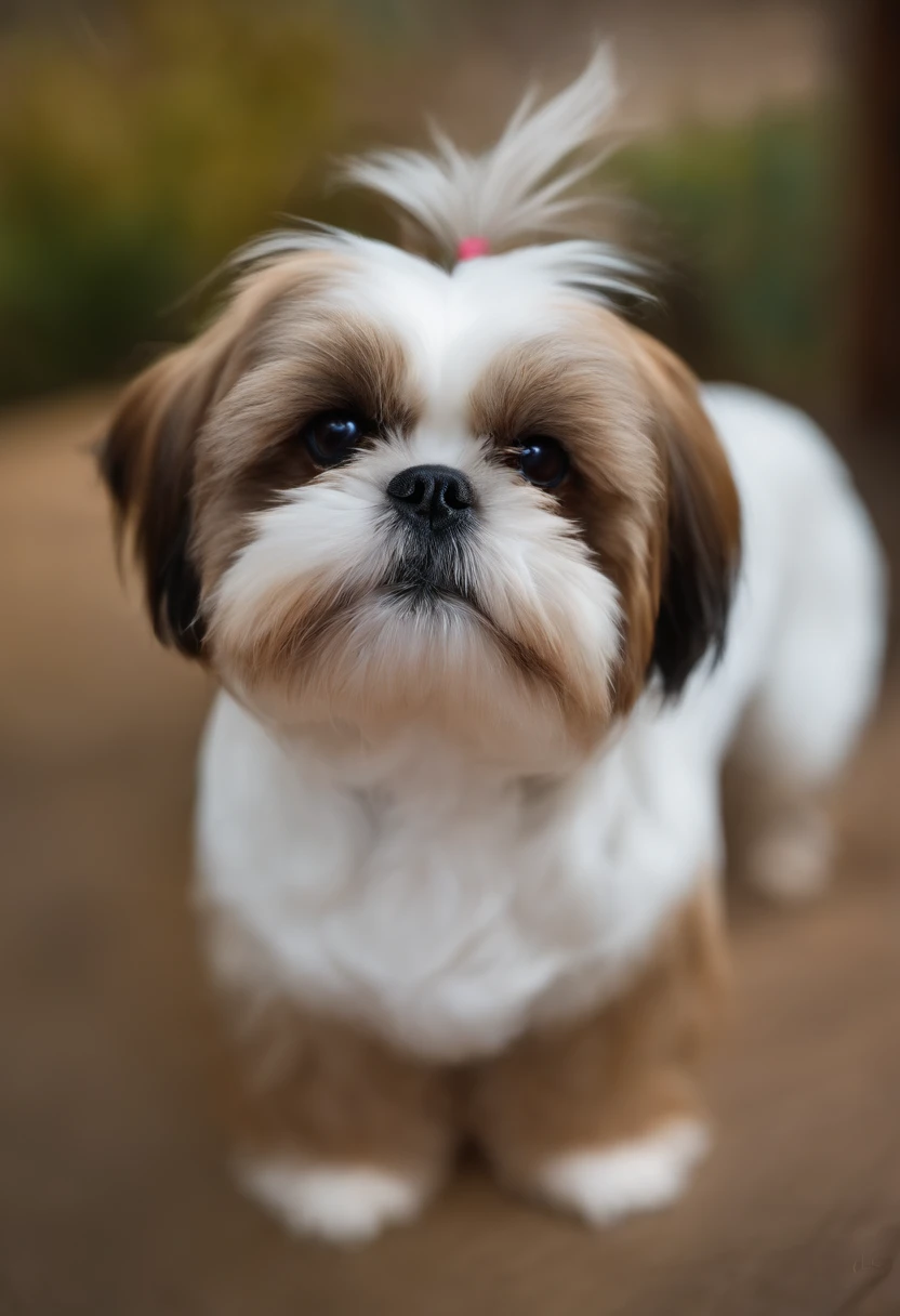Shihtzu branco com mancha marrom princesa Disney