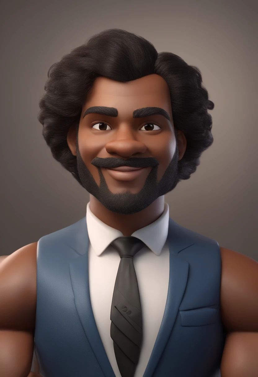 personagem dos desenhos animados de um homem negro, forte, camisa azul, cabelo curto degrade , animation character, Caractere estilizado, animation style rendering, 3D estilizado, Arnold Maya render, 3 d render stylized, toon render keyshot, Personagem 3D, Personagem 3D, 3d rendering stylized, 3 d character render, personagem de desenho animado, Personagem de close up, Pose de personagem, (melhor qualidade) (pele detalhada) (textura detalhada) (8k) (argila) (Cinematic lighting) (foco nítido
