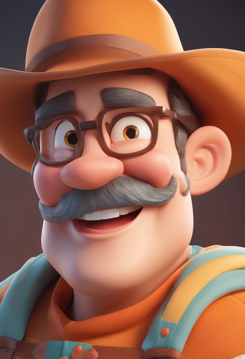 Smiling Man Illustration, sorriso insano, Homem de pele marrom com um sorriso gigante, happily smiling at the camera, sorriso atrevido, he's smiling, sorriso muito grande, Macho sorridente, foto de perfil headshot, rindo sorriso enorme, desenhando no estilo de Arte 3D, c4d, fundo de cor branco puro, estilo disney, estilo pixar render ilustracao Super Detalhe, 8k