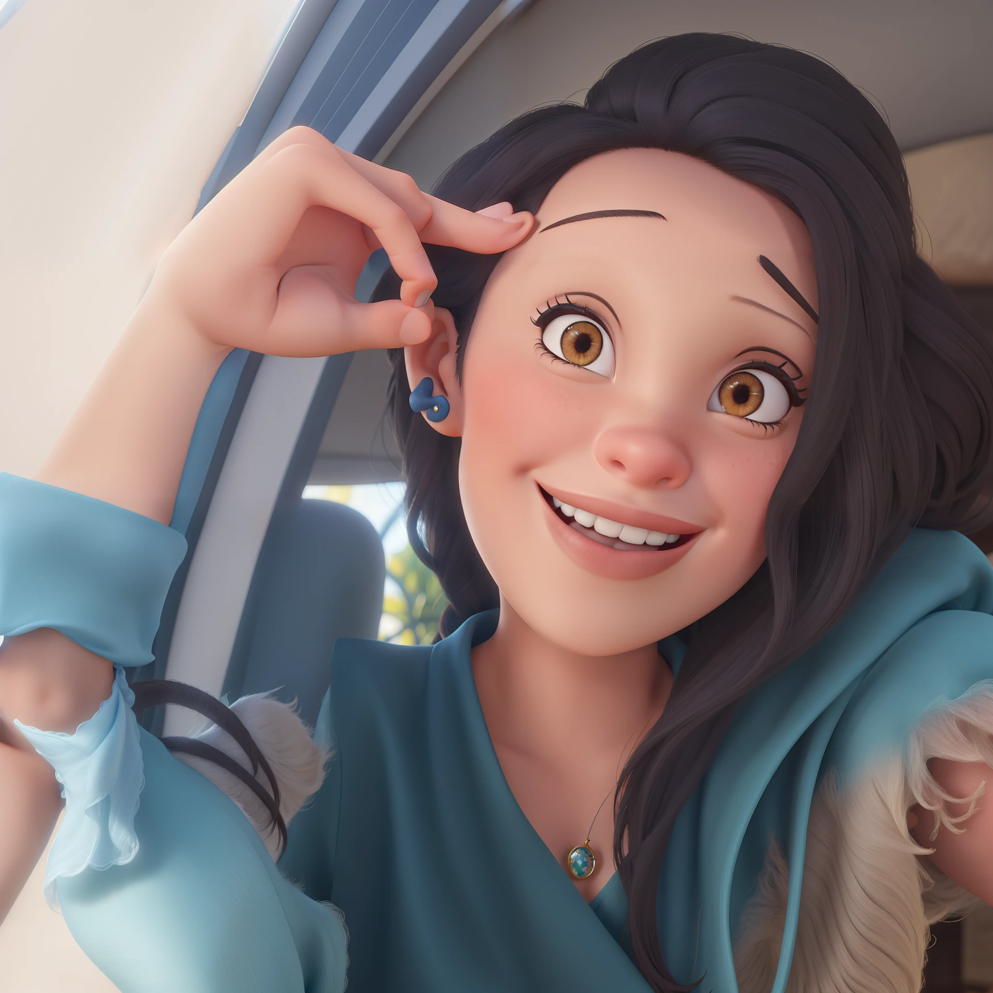 Mulher morena, estilo Disney Pixar, alta qualidade, melhor qualidade